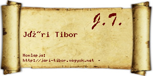 Jári Tibor névjegykártya